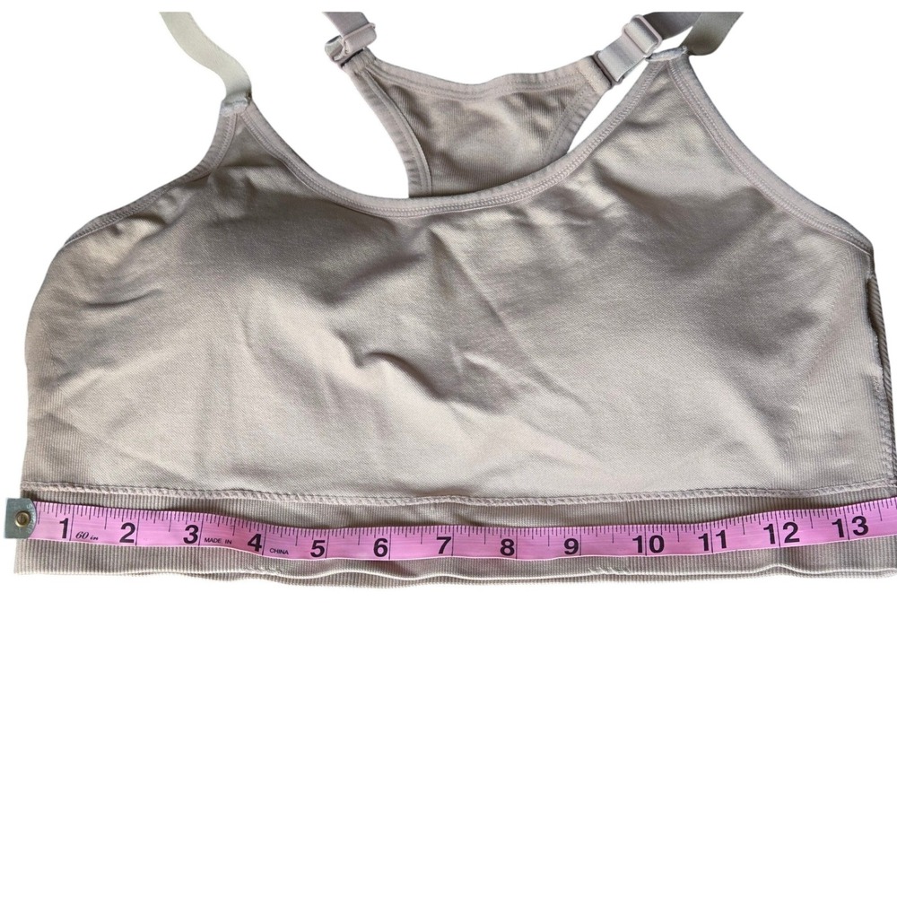 Ryka Seamless Sports Bra Xl Blush Nude Adjustable Racerback Wireless Active View 6